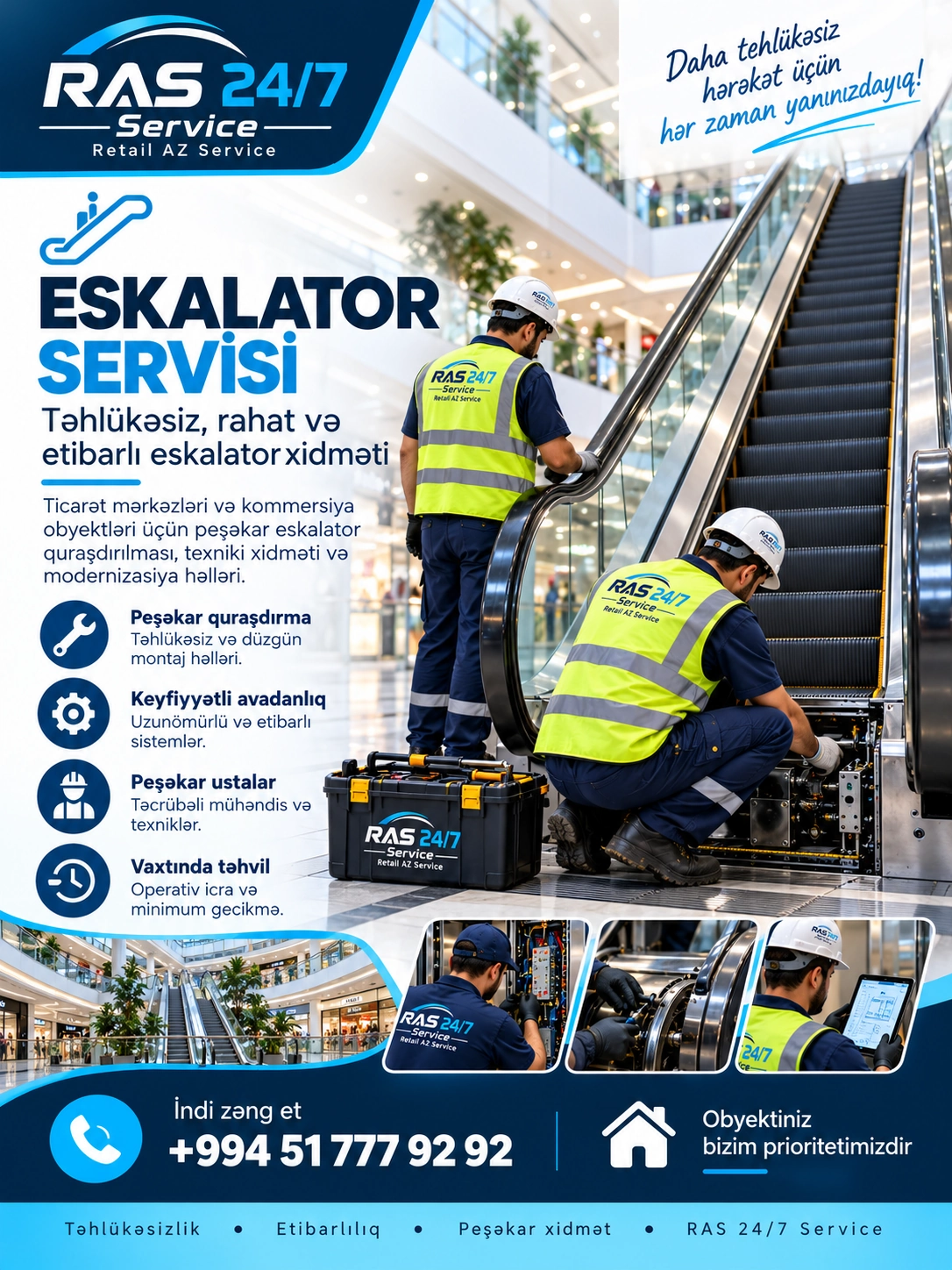 Eskalator servisi — RAS 24/7 Service