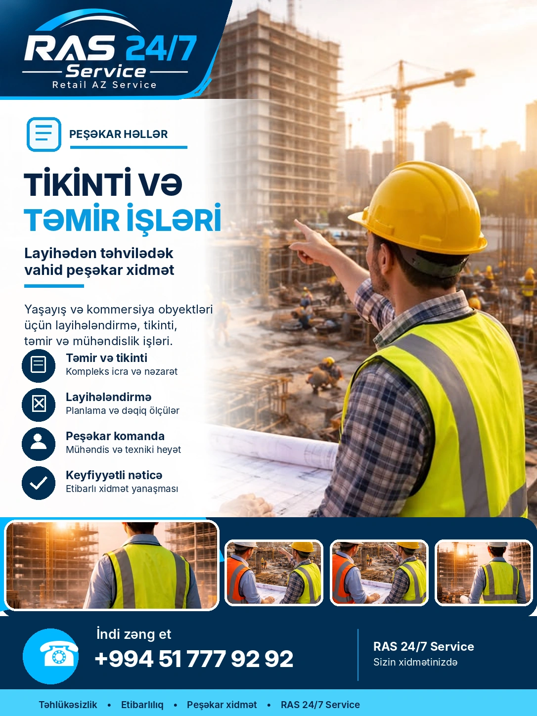 Tikinti və təmir işləri — RAS 24/7 Service